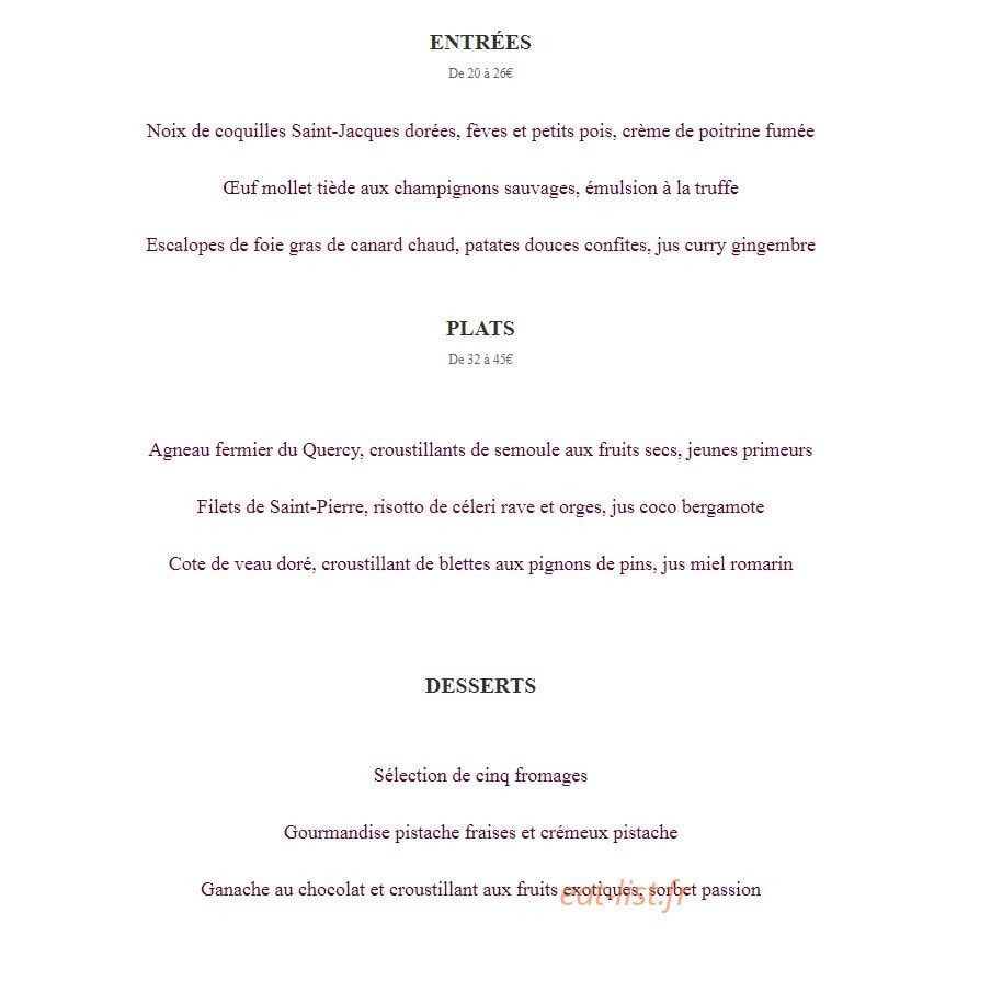 Le Clos Mirande — carte page 1