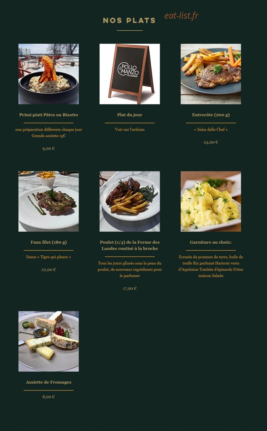Pollo o Manzo — carte page 2