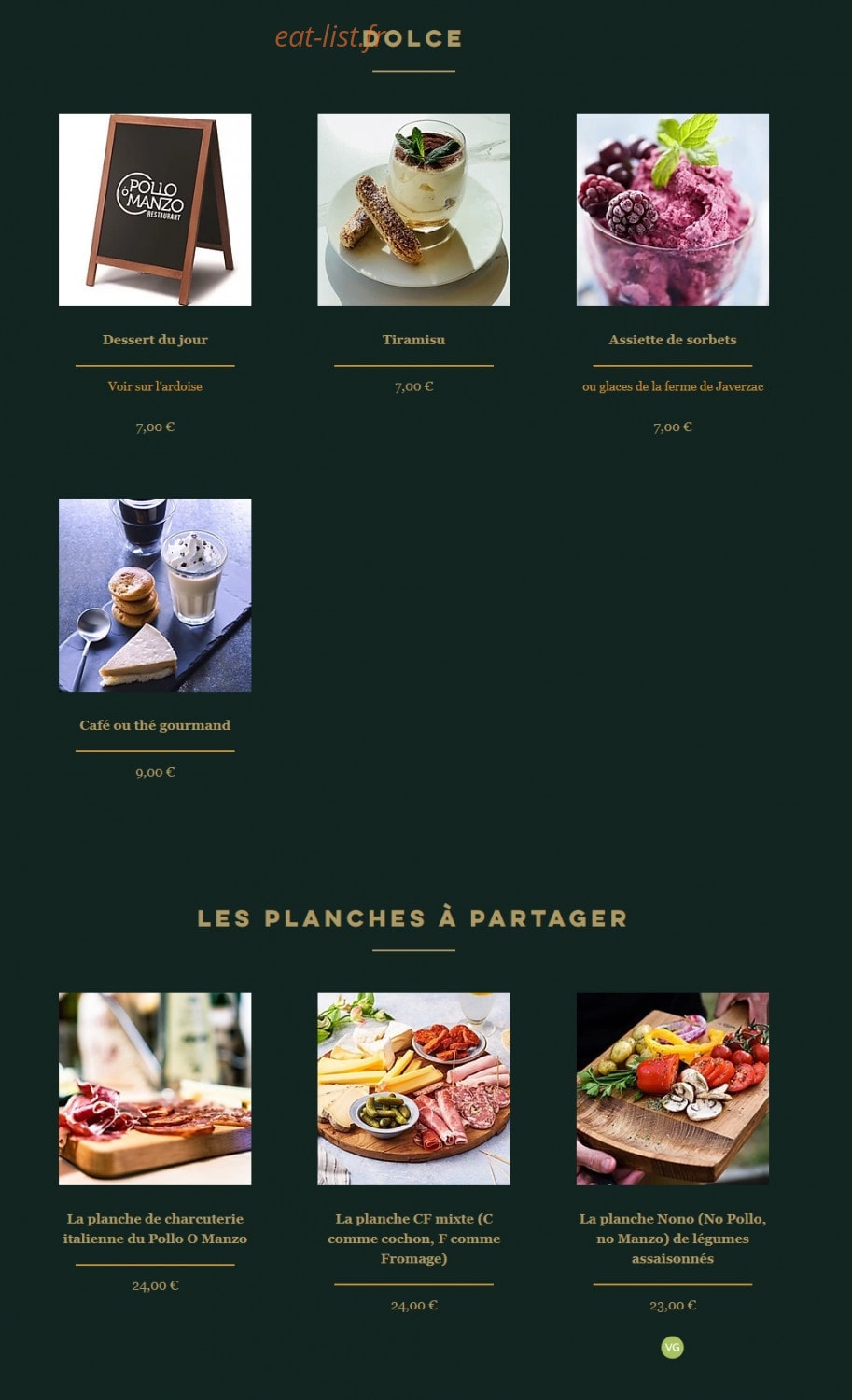 Pollo o Manzo — carte page 3