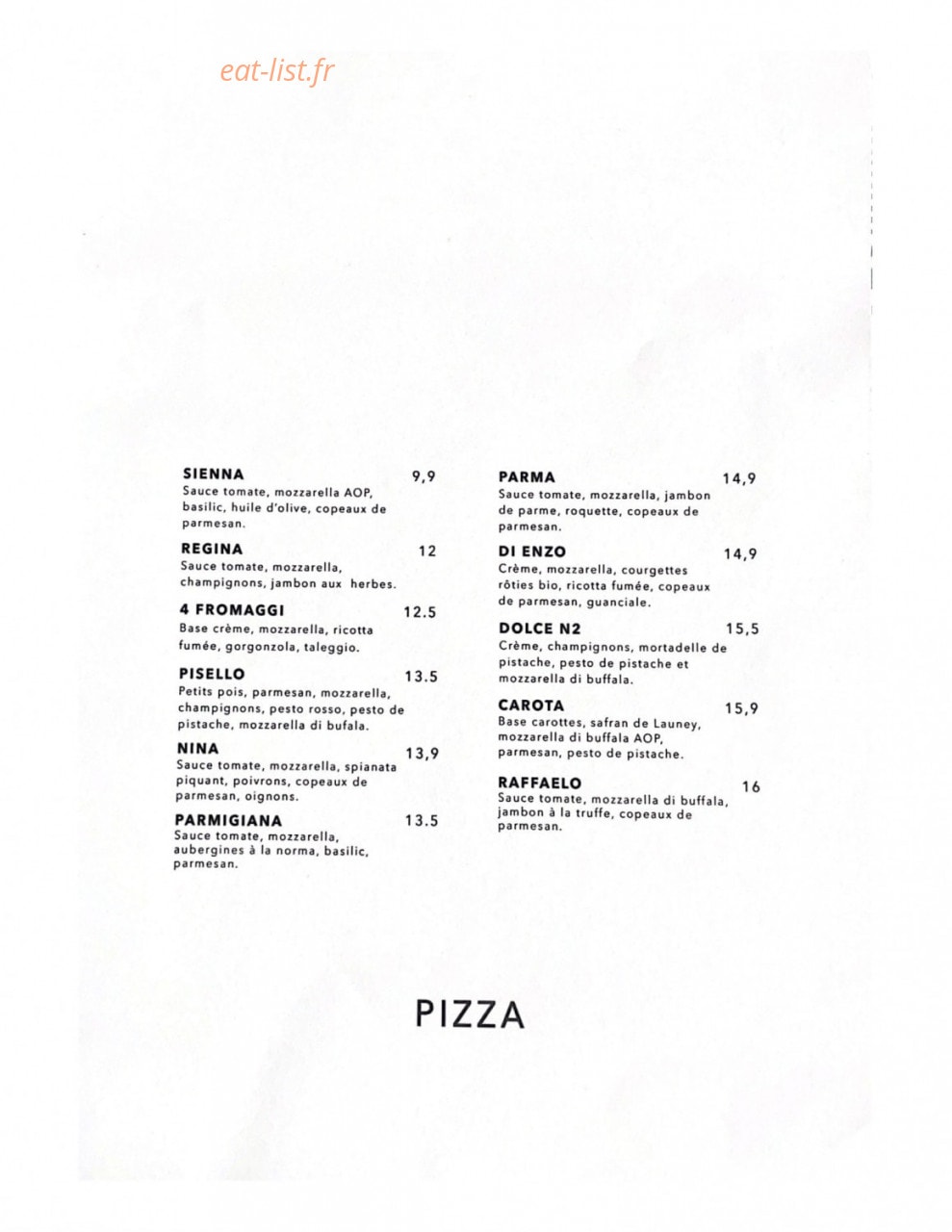 Dolce — carte page 2