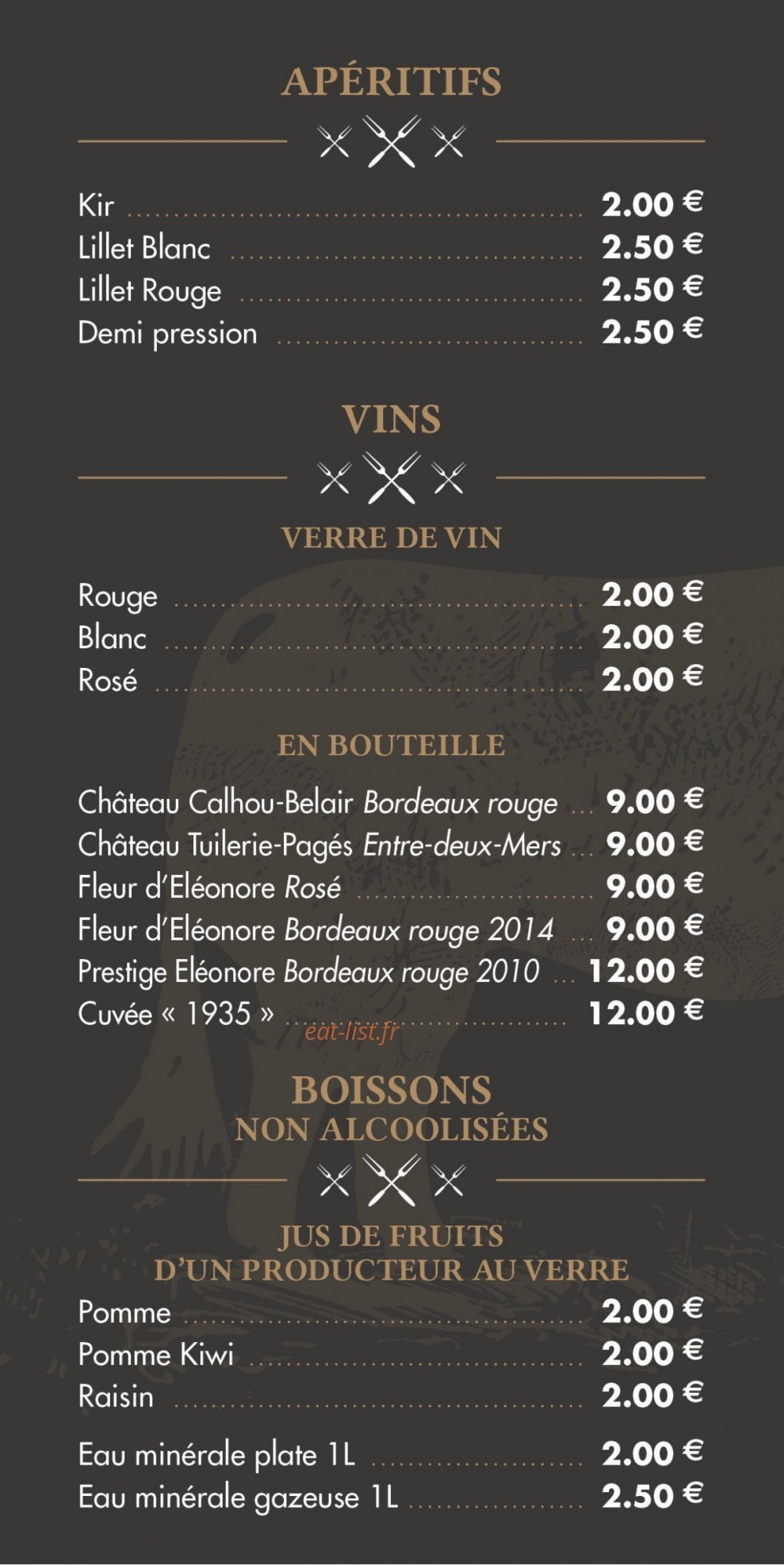La Piece De Boeuf — carte page 2