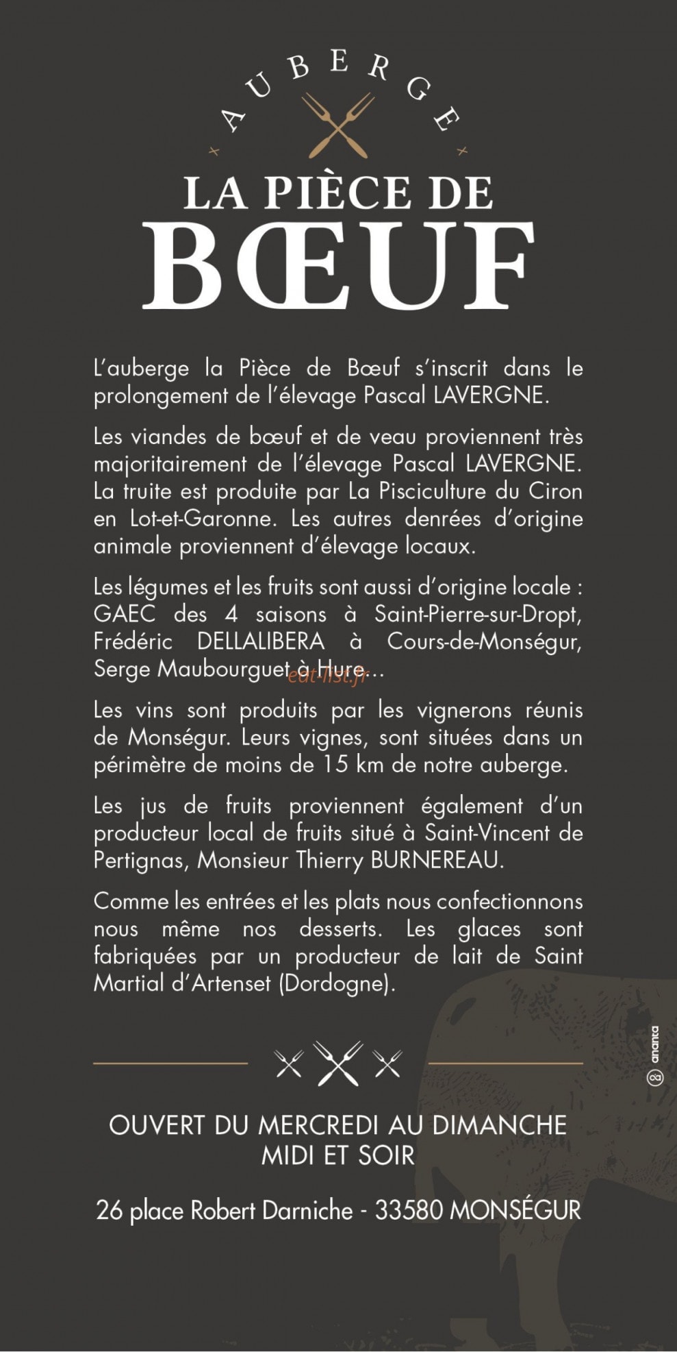 La Piece De Boeuf — carte page 4