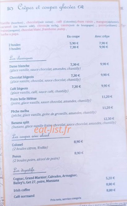 Crêperie du Port — carte page 1