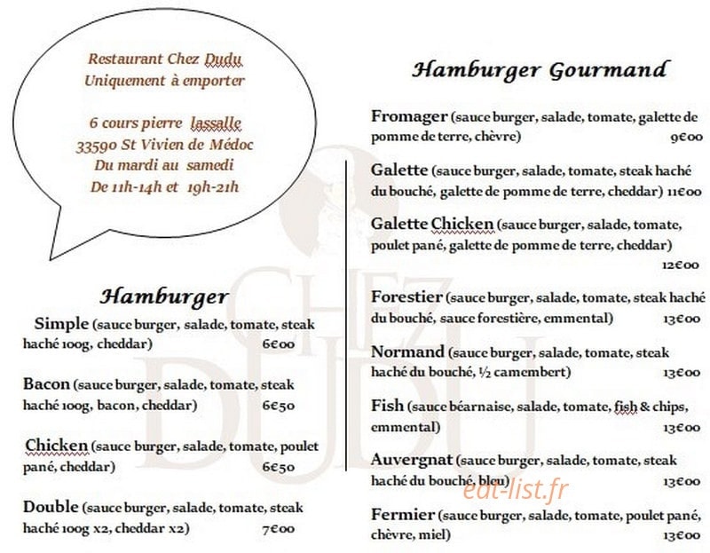 Chez Dudu — carte page 2