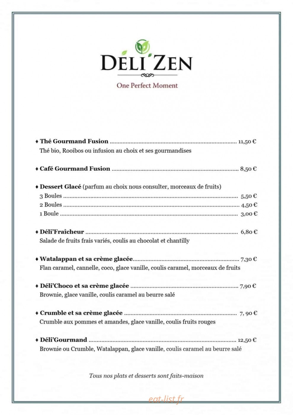 Déli'Zen — carte page 2