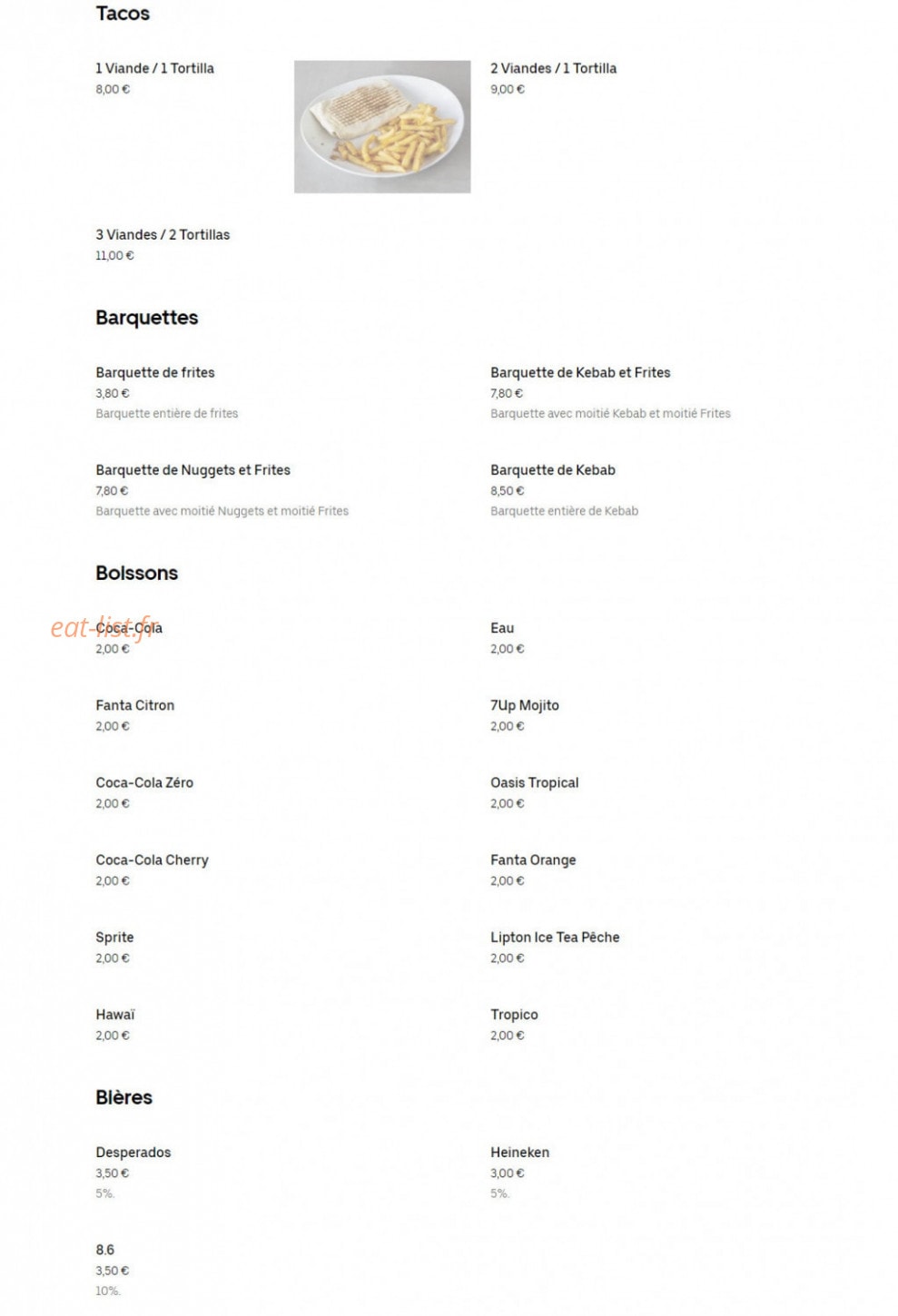 Döner King — carte page 2