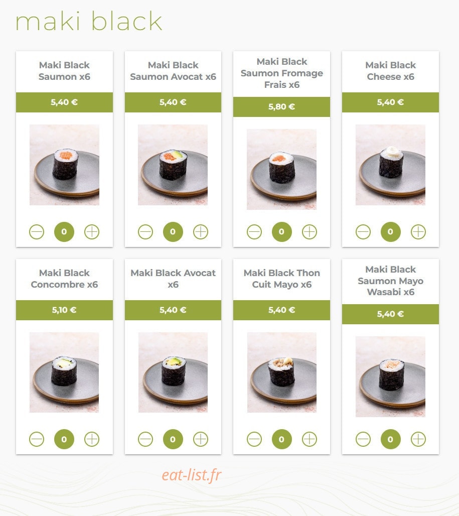 Eat sushi — carte page 12