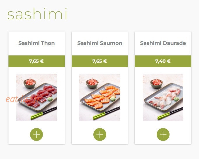 Eat sushi — carte page 8
