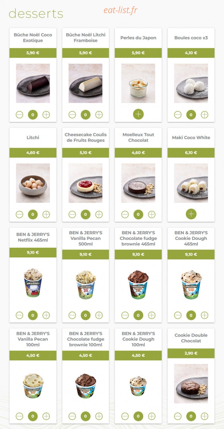 Eat sushi — carte page 20