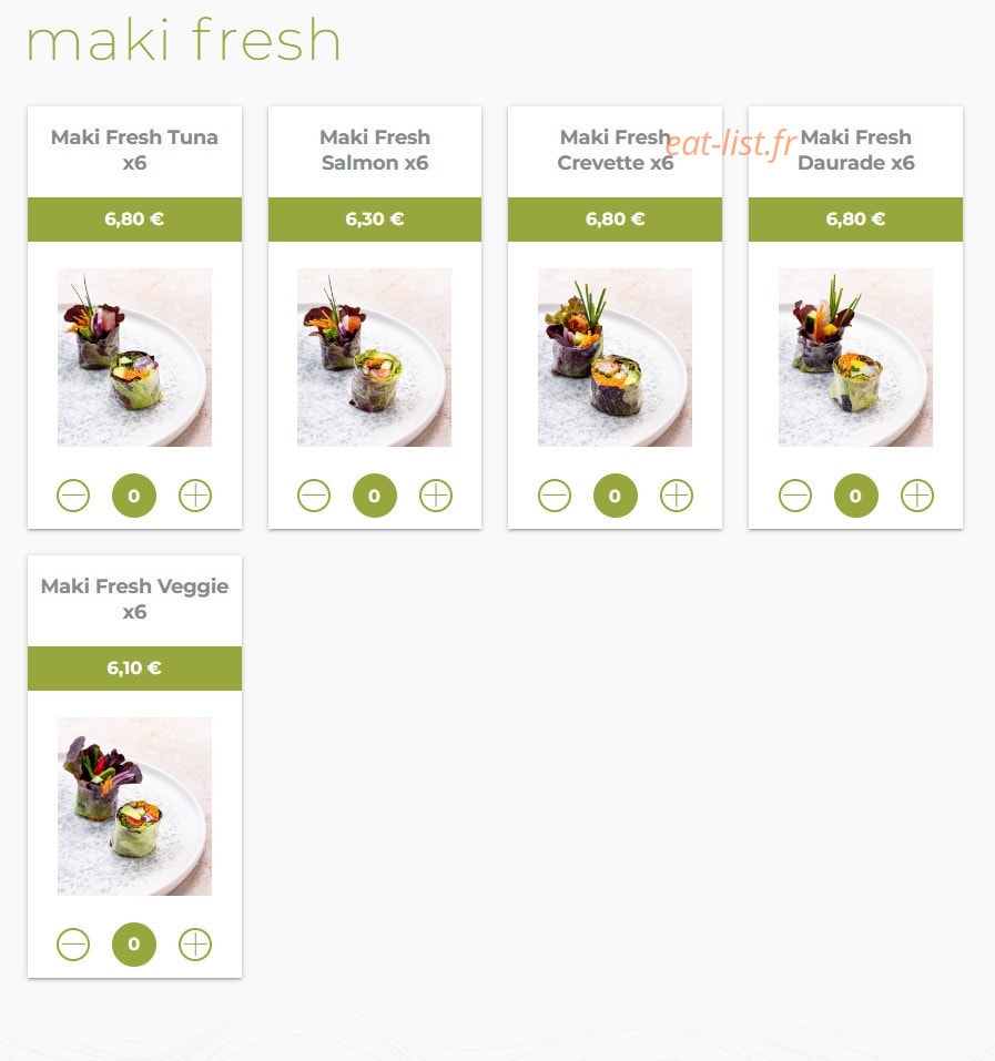 Eat sushi — carte page 11