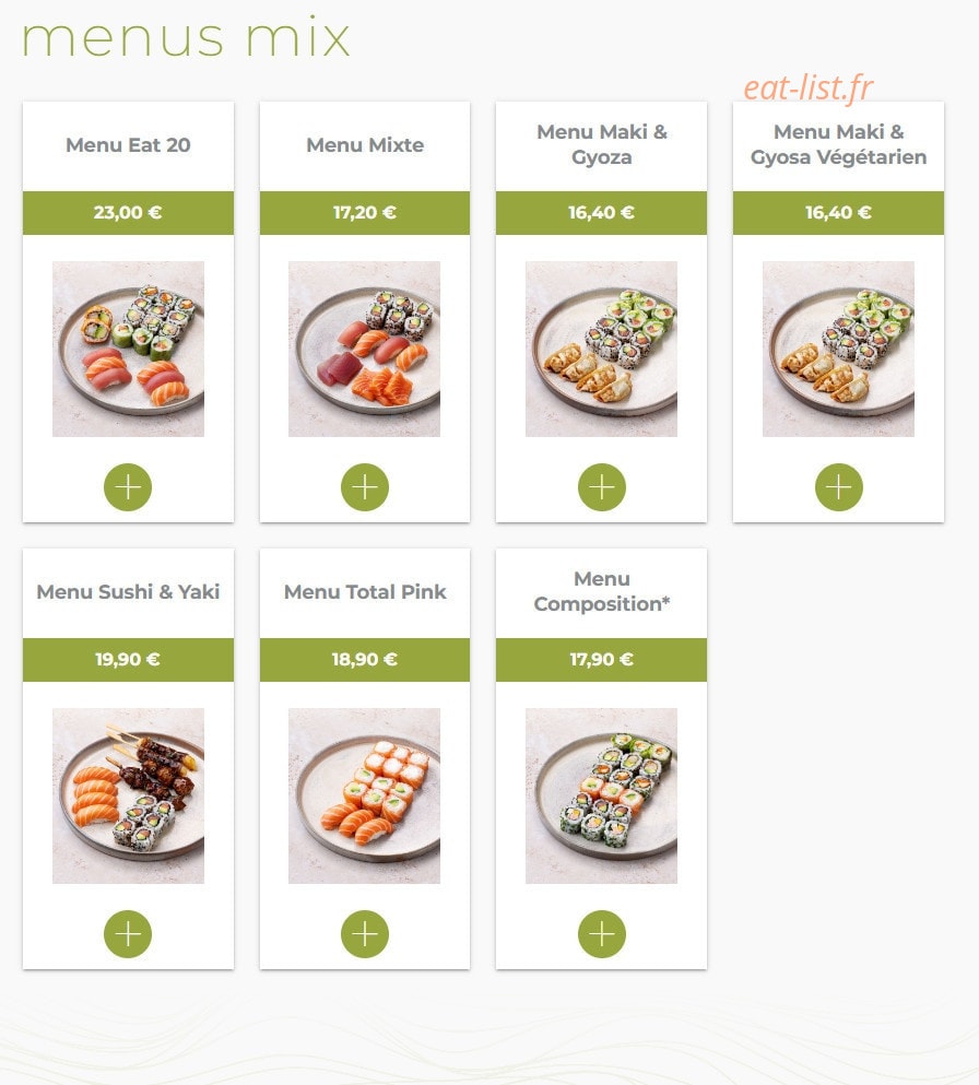 Eat sushi — carte page 3