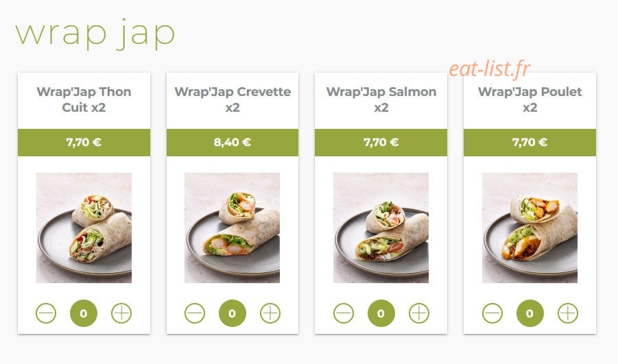 Eat sushi — carte page 15