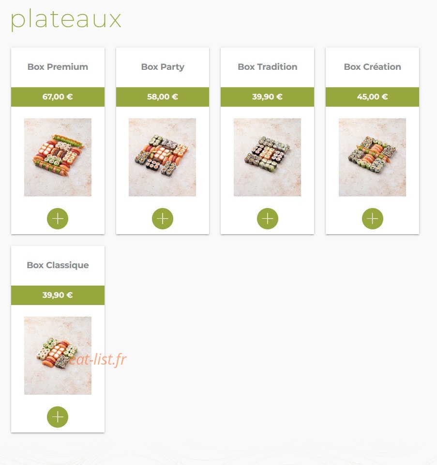 Eat sushi — carte page 4