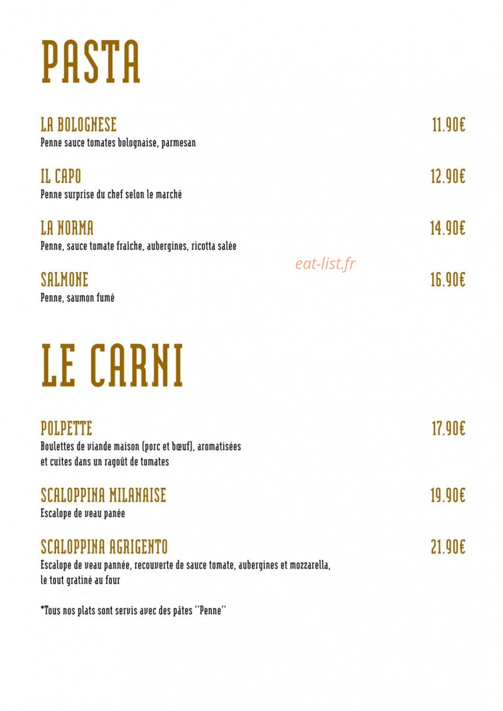 Giro Ristorante — carte page 3