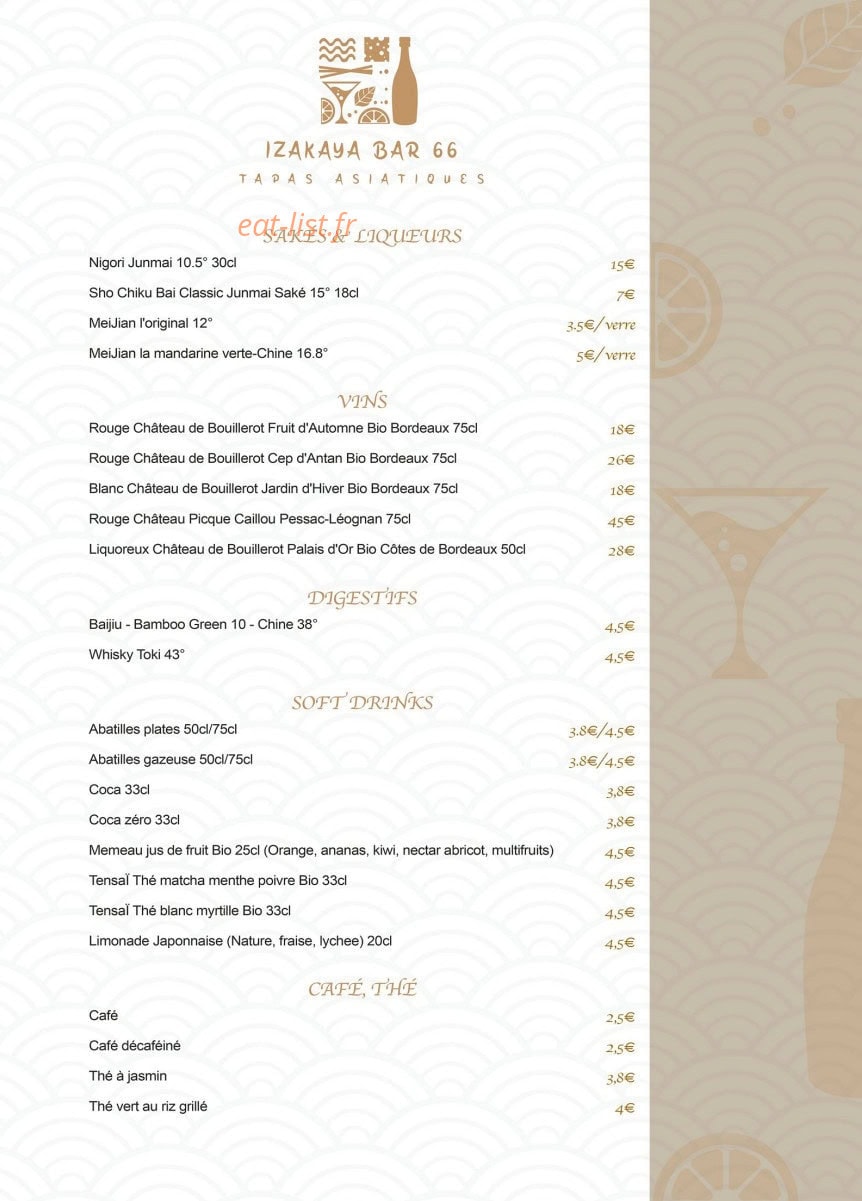 Izakaya bar 66 — carte page 4