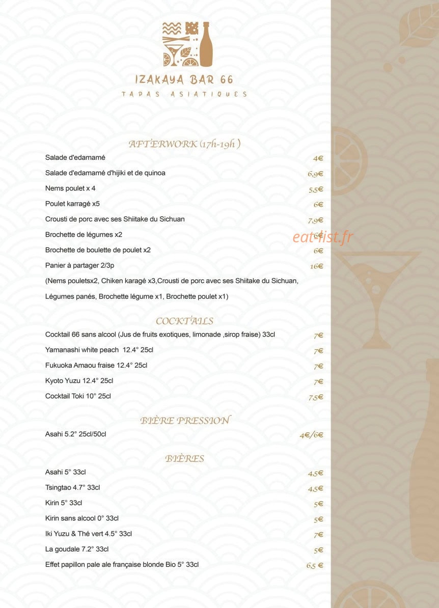 Izakaya bar 66 — carte page 3