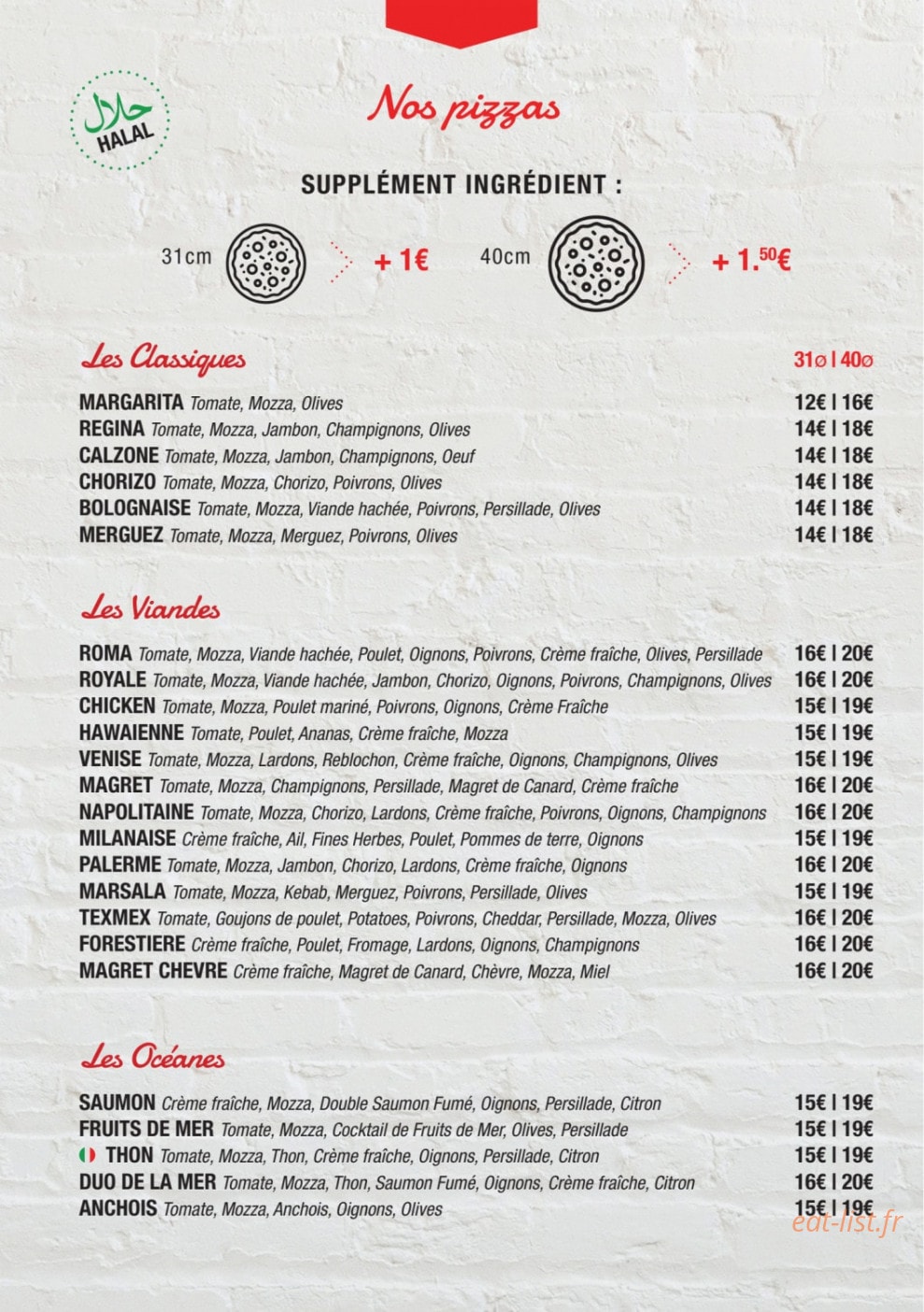 La Roma pizza — carte page 3