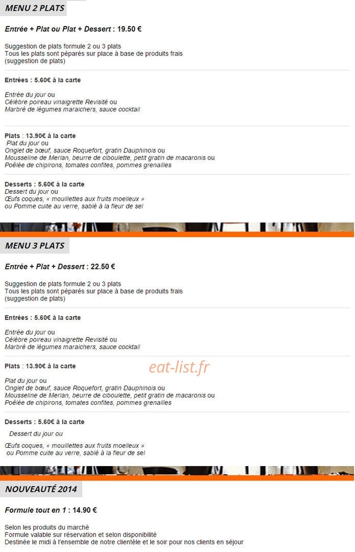 Le Bistrot 14 — carte page 2