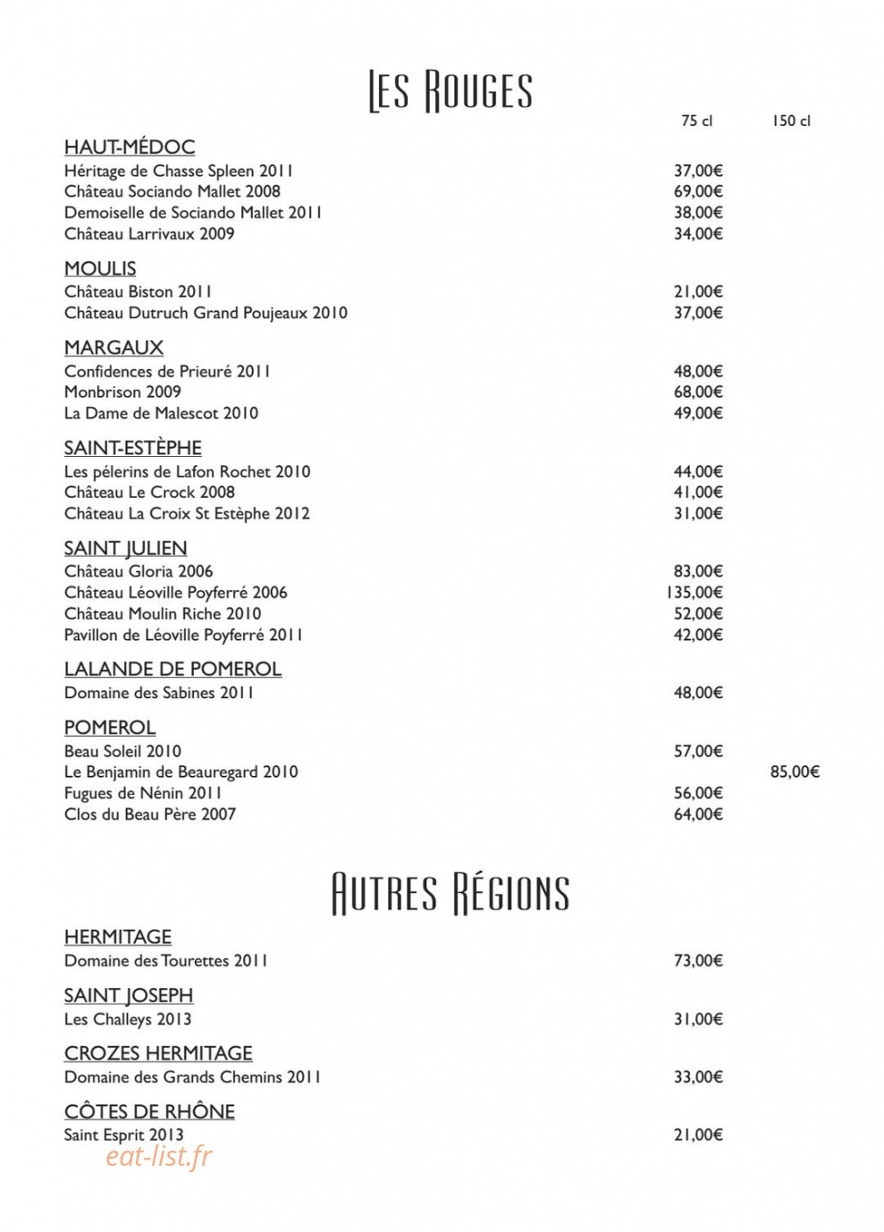 Le bistrot de l'alouette — carte page 7