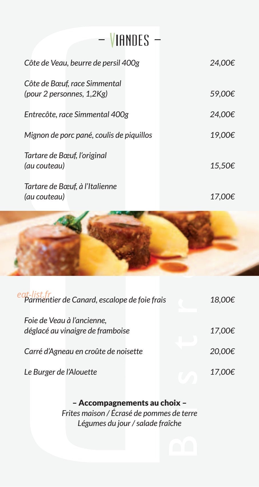 Le bistrot de l'alouette — carte page 3