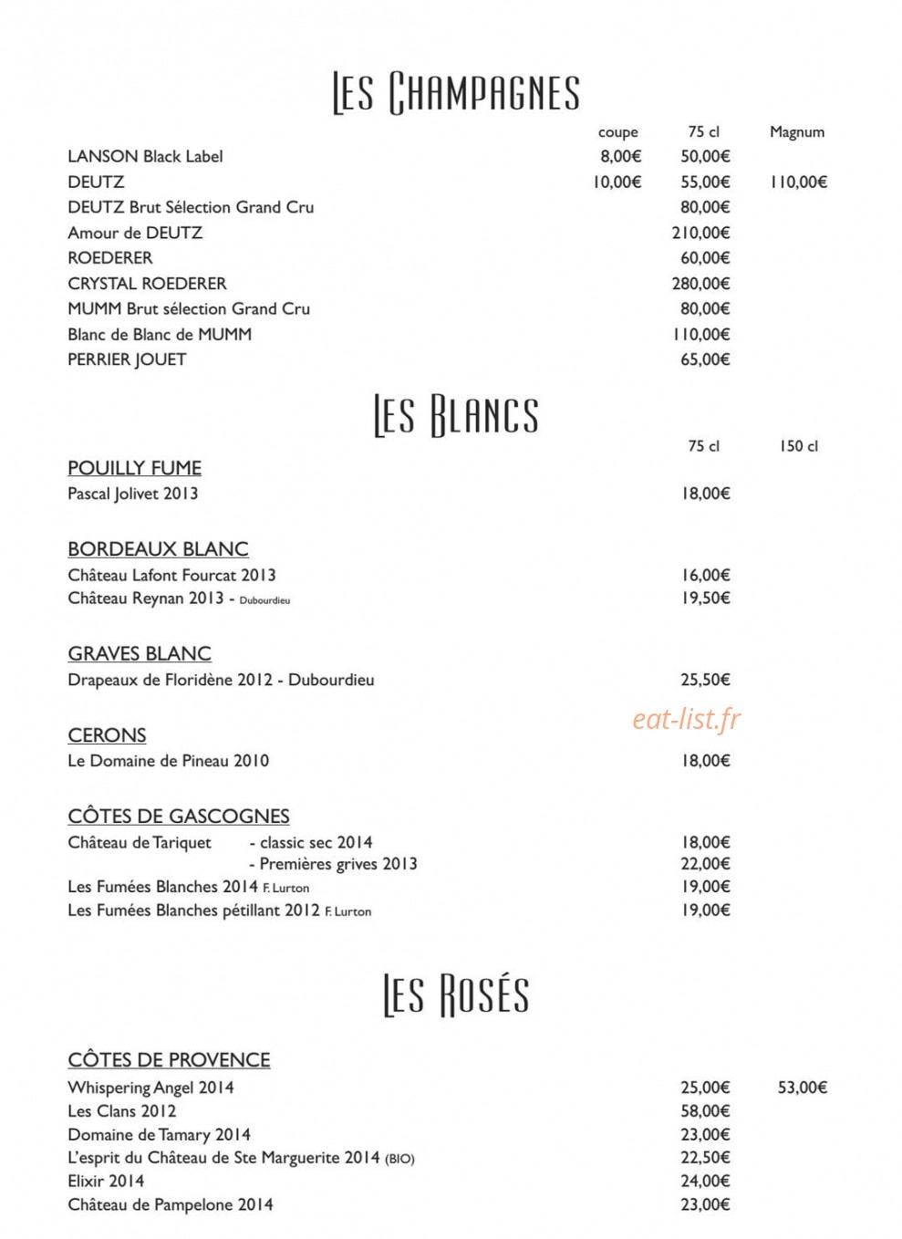Le bistrot de l'alouette — carte page 8