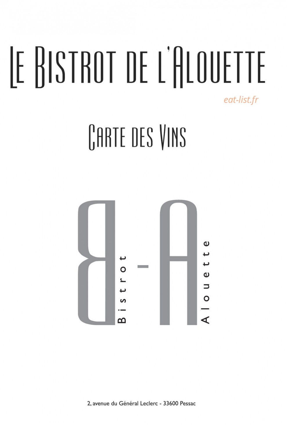 Le bistrot de l'alouette — carte page 6