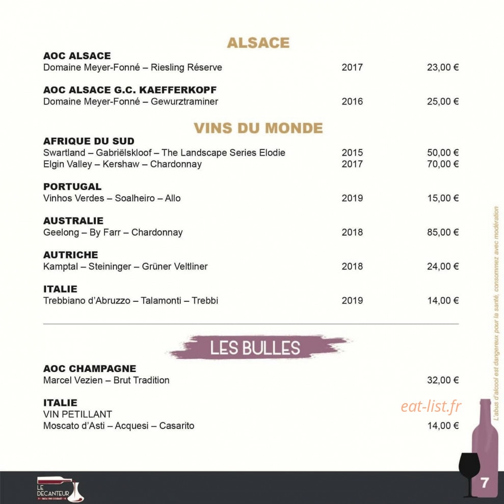 Le Décanteur — carte page 8