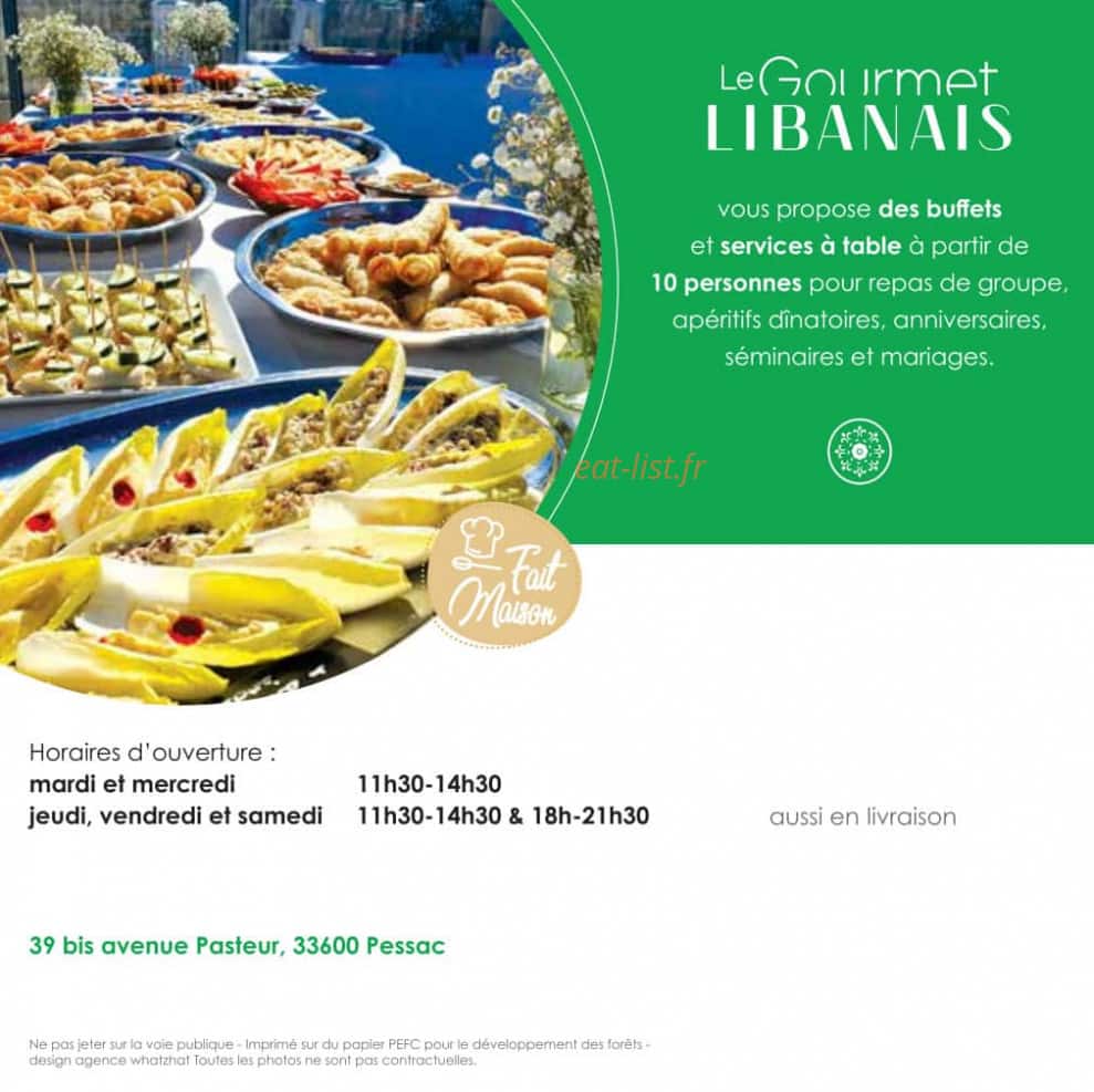 Le Gourmet Libanais — carte page 4