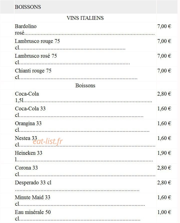 Les Pizzas d'Emilie — carte page 5