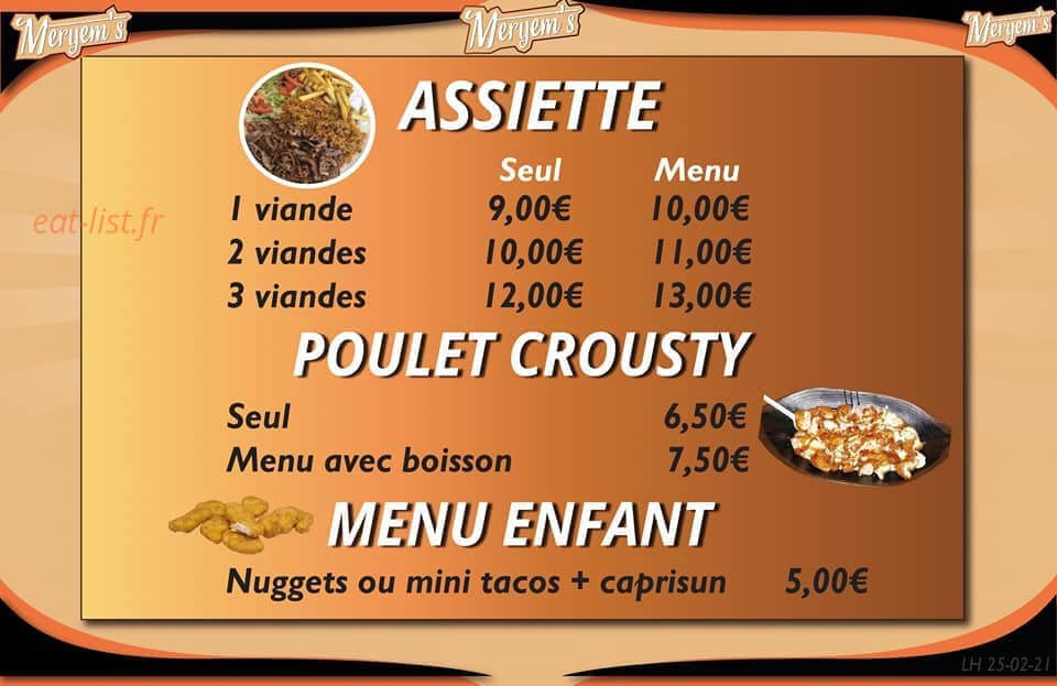 Meryem's — carte page 1