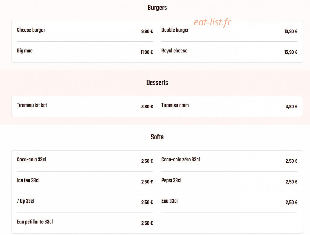 MH food — carte page 2