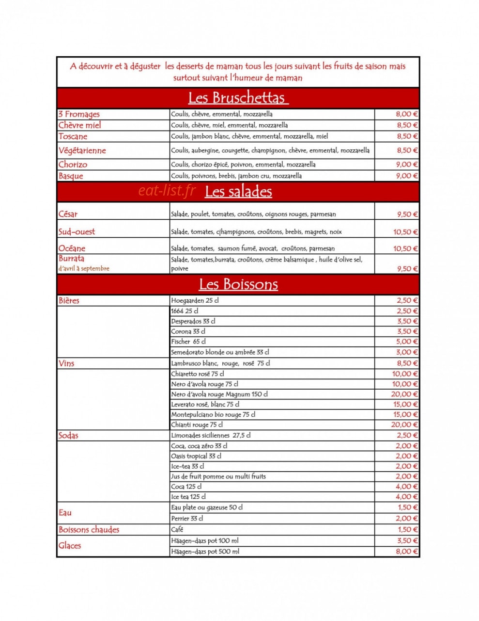 Nico's Pizza — carte page 3