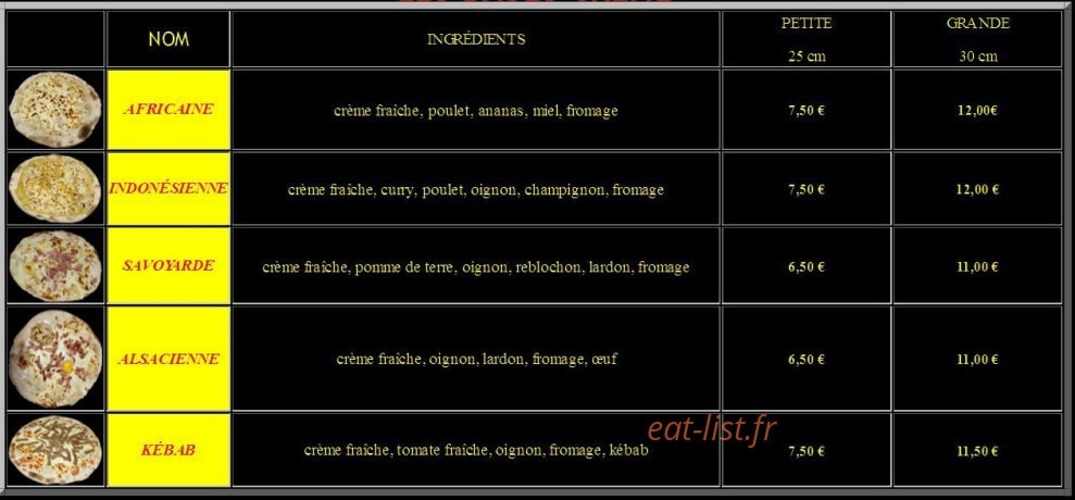 Pizza Saturne — carte page 3