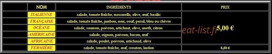 Pizza Saturne — carte page 8