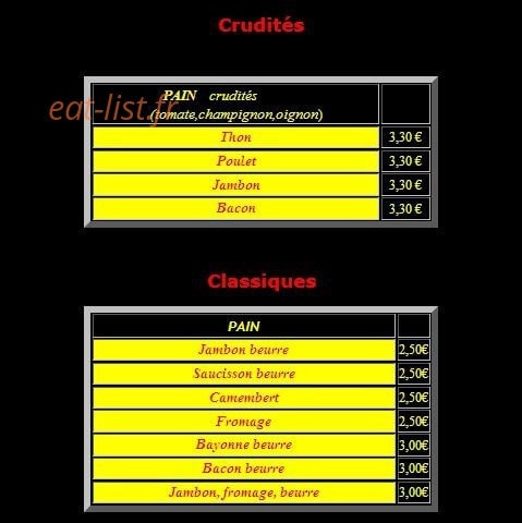 Pizza Saturne — carte page 10