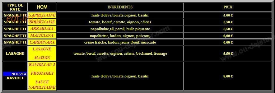 Pizza Saturne — carte page 7