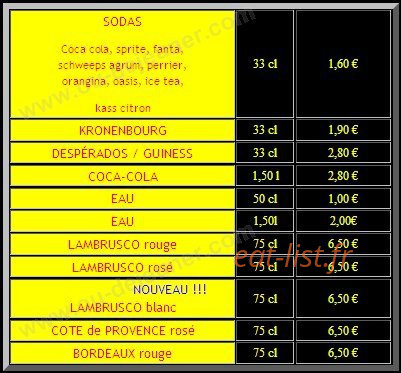 Pizza Saturne — carte page 13