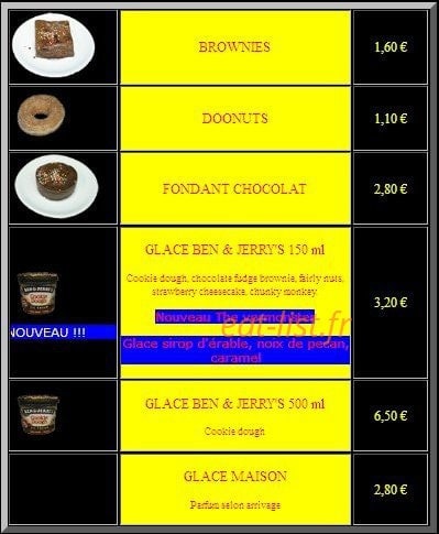 Pizza Saturne — carte page 12