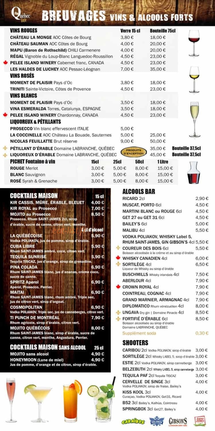 Québec Music Café — carte page 4