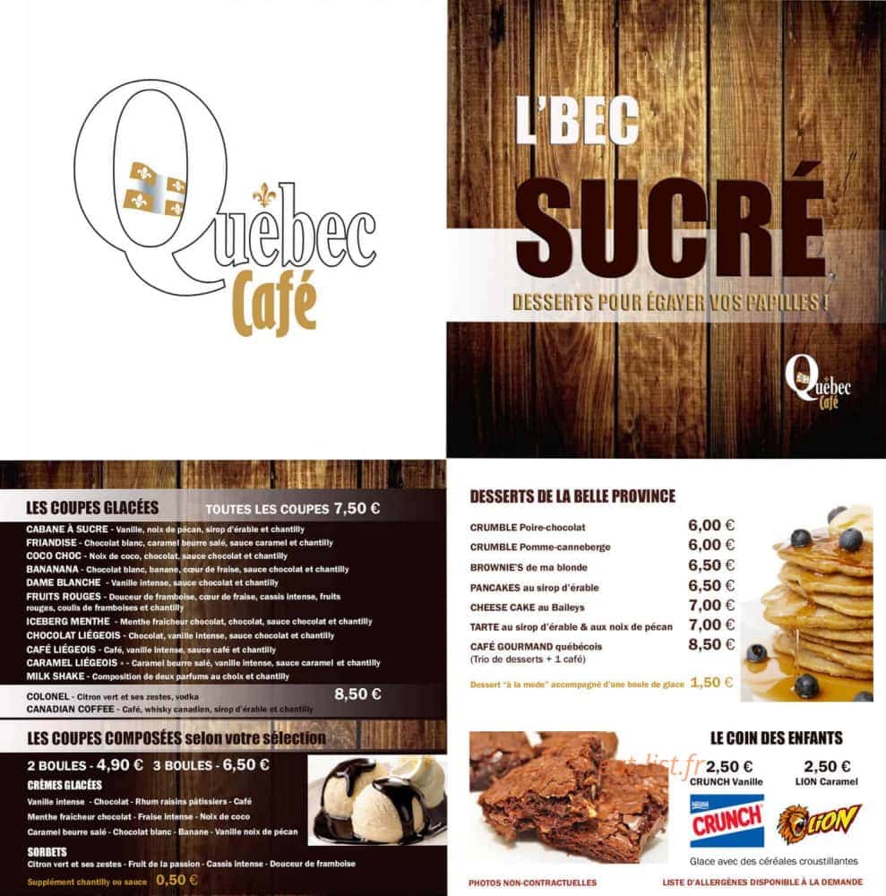 Québec Music Café — carte page 5