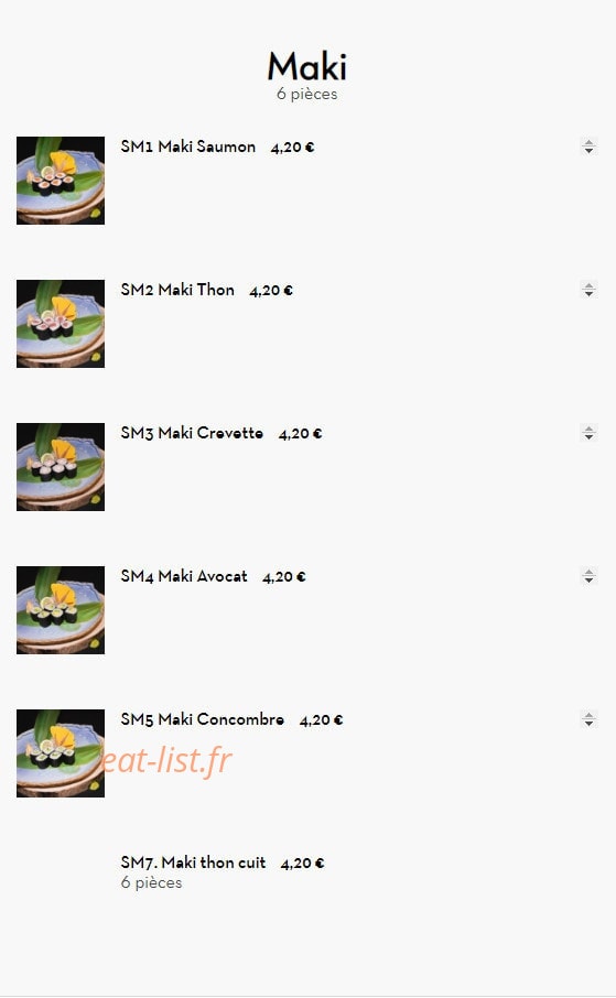 Sushi Fou — carte page 6