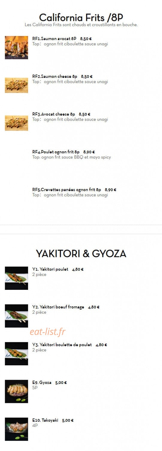 Sushi Fou — carte page 3