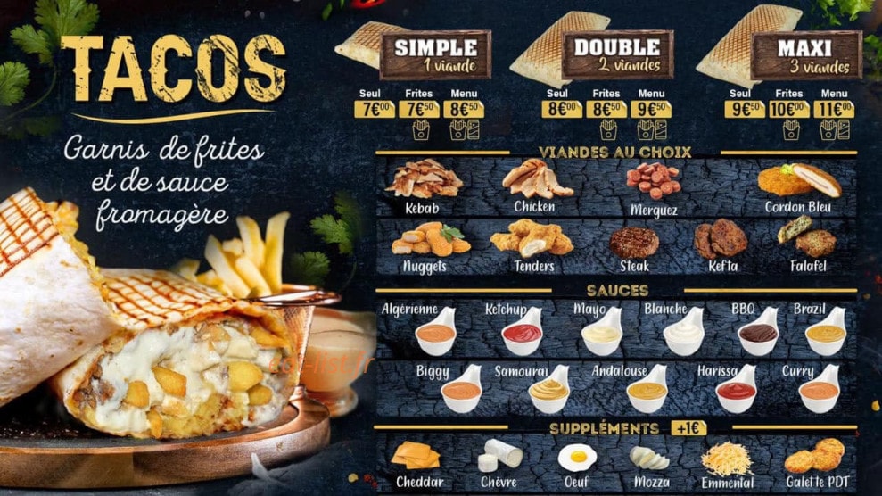 Tacos Naan Alouette — carte page 2