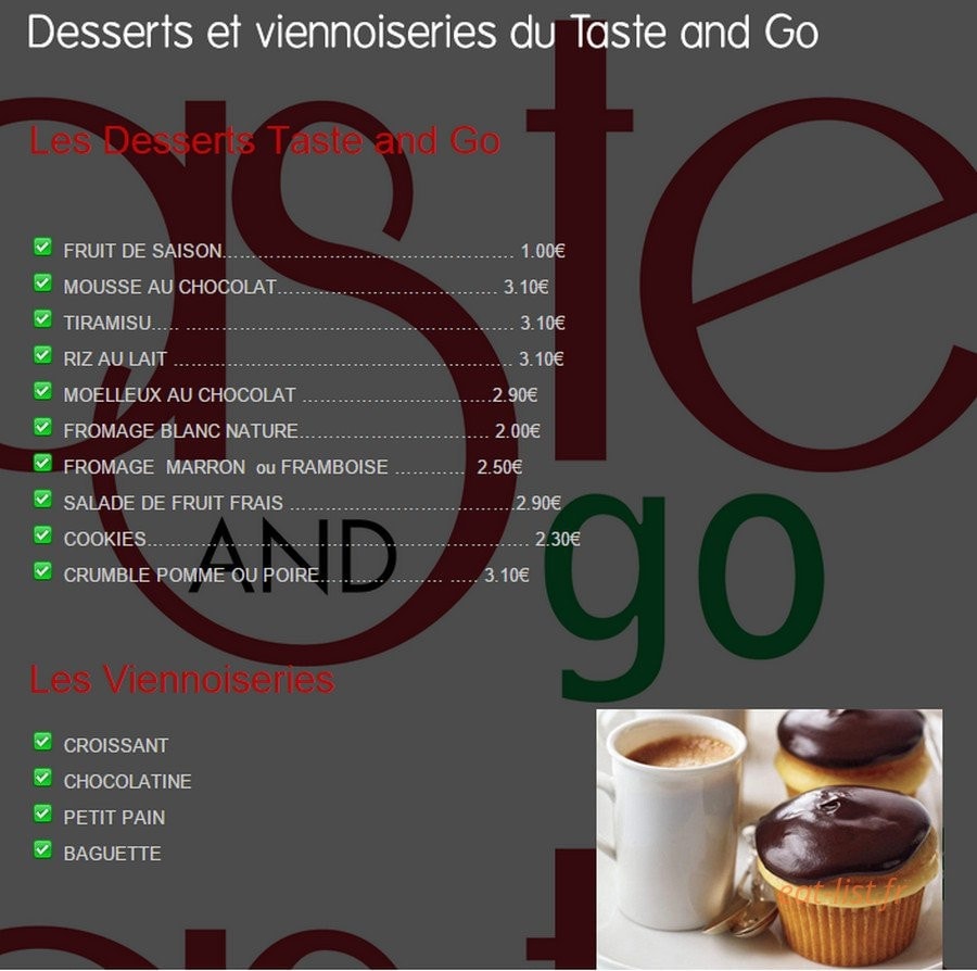 Taste and Go — carte page 6