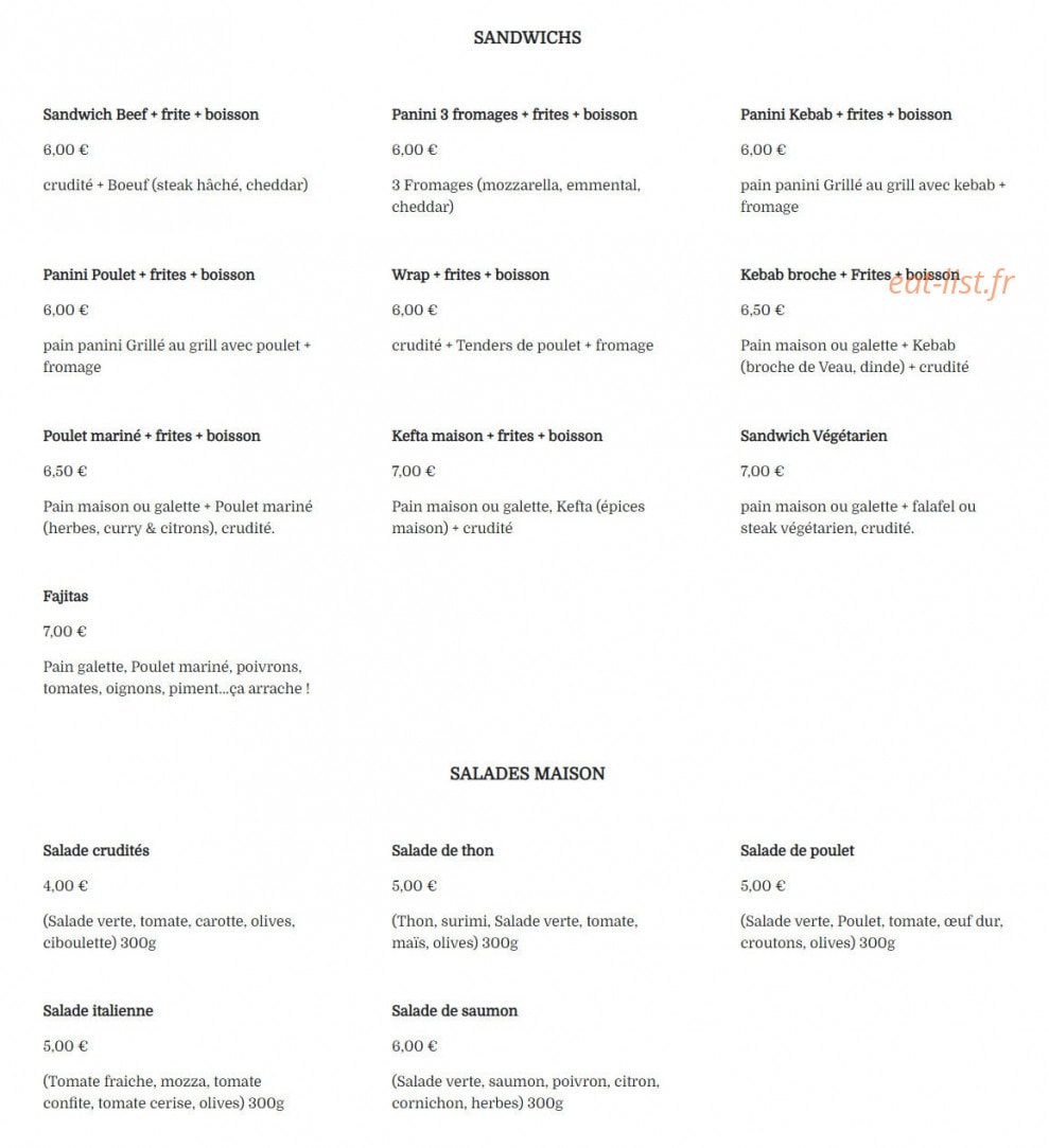 Your Pizza et Tacos — carte page 3