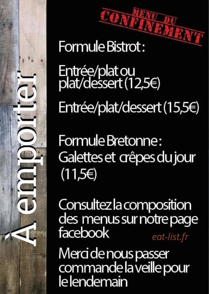 Bistrot breton — carte page 1