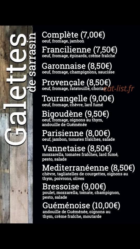 Bistrot breton — carte page 2