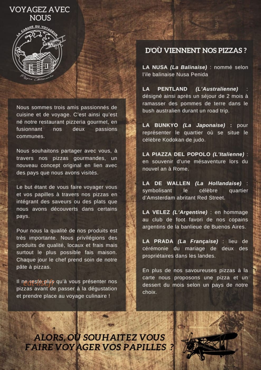 La Cabane du Voyageur — carte page 1