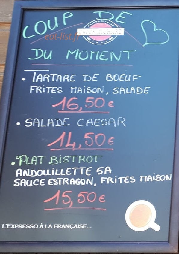 Le Bistrot des Toqués — carte page 1