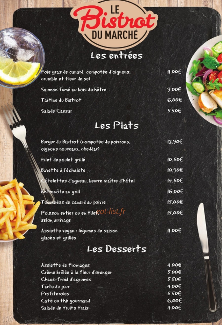 Le Bistrot du Marché — carte page 1